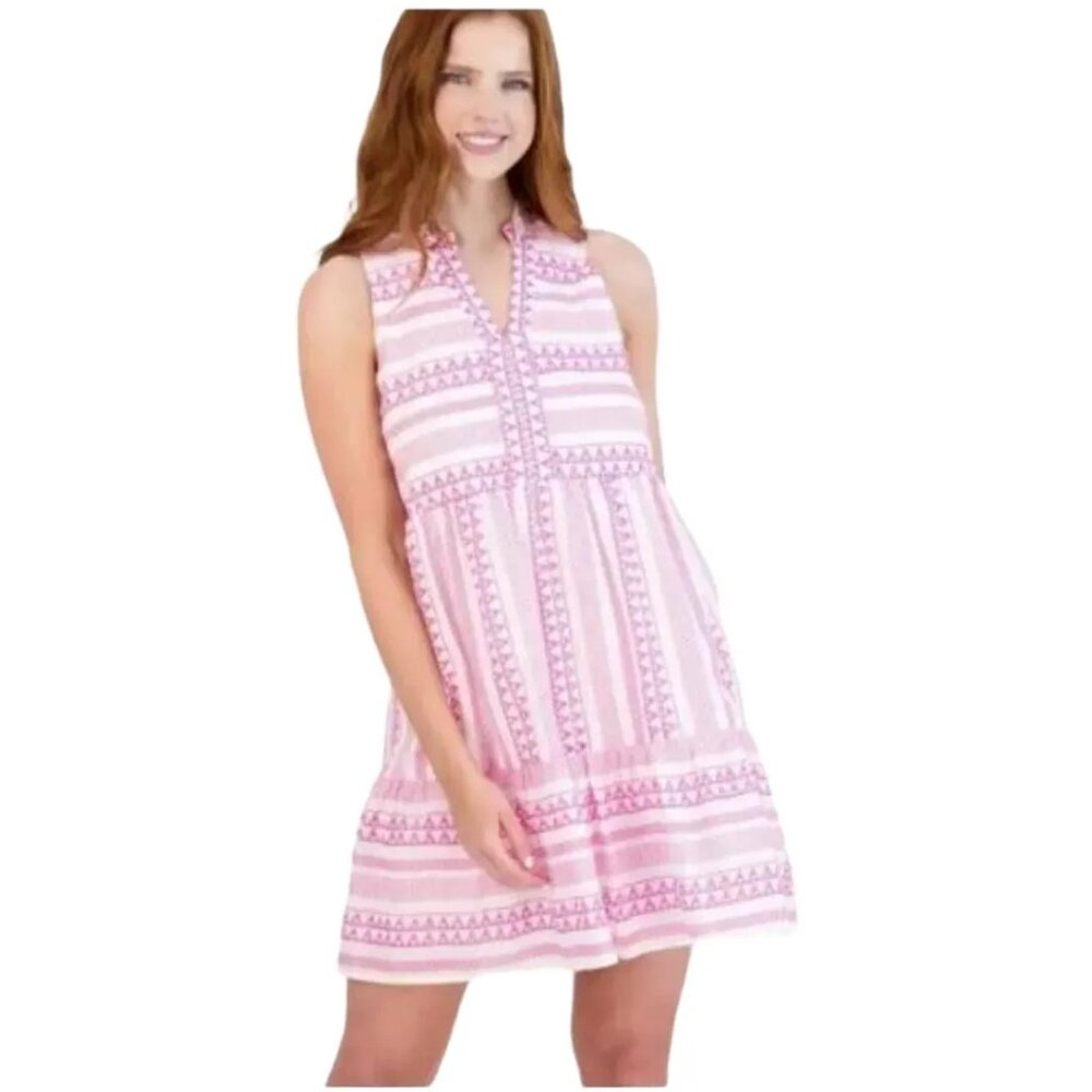 Signature by Robbie Bee Pink Patterned Dress | Large | NWOT